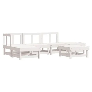 6-delige Loungeset massief grenenhout wit 6-delige Loungeset massief grenenhout wit