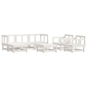 7-delige Loungeset massief grenenhout wit 7-delige Loungeset massief grenenhout wit