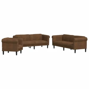 3-delige Loungeset fluweel bruin 3-delige Loungeset fluweel bruin