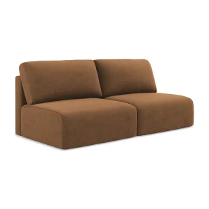 Driezits-slaapbank van terracotta textuurstof – OSTIA