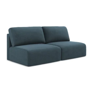 Driezits-slaapbank van jeans textuurstof – OSTIA