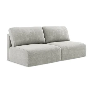 Driezits-slaapbank van lichtgrijs chenille stof – OSTIA Driezits-slaapbank van lichtgrijs chenille stof – OSTIA