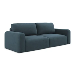 Driezits-slaapbank van jeans textuurstof – OSTIA