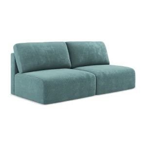 Driezits-slaapbank van jeans chenille stof – OSTIA