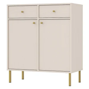 2-deurs dressoir met 2 lades – 84 cm – beige – OKTIO 2-deurs dressoir met 2 lades – 84 cm – beige – OKTIO