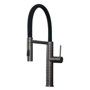 Architek wastafelmengkraan met beweegbare douchekop grijs metaal – Essebagno Architek wastafelmengkraan met beweegbare douchekop grijs metaal – Essebagno