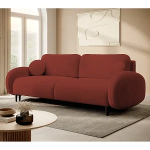 2-zitsbank SOFT – Slaapfunctie, opbergruimte, 2 kussens, modern design, 232x95x109 cm, kleur: ROOD 2-zitsbank SOFT – Slaapfunctie, opbergruimte, 2 kussens, modern design, 232x95x109 cm, kleur: ROOD
