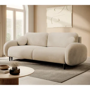 2-zitsbank SOFT – Slaapfunctie, opbergruimte, 2 kussens, modern design, 232x95x109 cm, kleur: BEIGE 2-zitsbank SOFT – Slaapfunctie, opbergruimte, 2 kussens, modern design, 232x95x109 cm, kleur: BEIGE