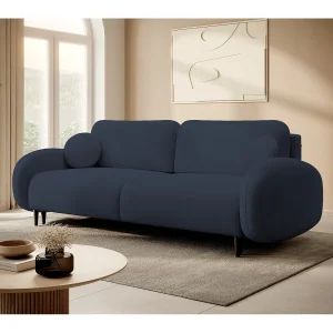 2-zitsbank SOFT – Slaapfunctie, opbergruimte, 2 kussens, modern design, 232x95x109 cm, kleur: DONKERBLAUW 2-zitsbank SOFT – Slaapfunctie, opbergruimte, 2 kussens, modern design, 232x95x109 cm, kleur: DONKERBLAUW