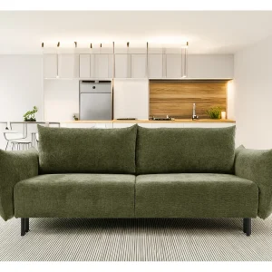 ADEL-bank – Moderne slaapbank met opbergruimte, siliconenkussens, golvende veren, OLIVE, 145×200 cm ADEL-bank – Moderne slaapbank met opbergruimte, siliconenkussens, golvende veren, OLIVE, 145×200 cm
