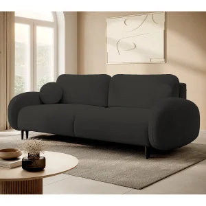 2-zitsbank SOFT – Slaapfunctie, opbergruimte, 2 kussens, modern design, 232x95x109 cm, kleur: ZWART 2-zitsbank SOFT – Slaapfunctie, opbergruimte, 2 kussens, modern design, 232x95x109 cm, kleur: ZWART