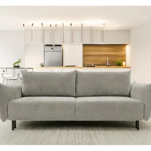ADEL-bank – Moderne slaapbank met opbergruimte, siliconenkussens, golvende veren, GRIJS, 145×200 cm ADEL-bank – Moderne slaapbank met opbergruimte, siliconenkussens, golvende veren, GRIJS, 145×200 cm