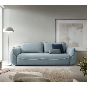 3-zits slaapbank – in blauw fluweel – CUTIE 3-zits slaapbank – in blauw fluweel – CUTIE