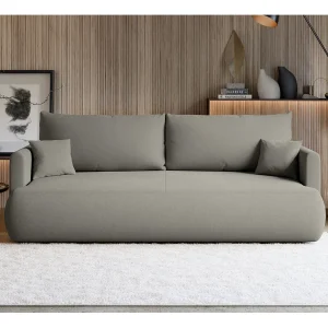 3-zits slaapbank – chenille Easy-Clean – lichtgrijs – OVO MINI