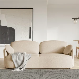 3-zits slaapbank – in lichtbeige bouclé – RAVIOLO 3-zits slaapbank – in lichtbeige bouclé – RAVIOLO