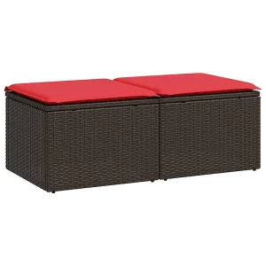 2-delige Loungeset met kussens poly rattan acacia bruin 2-delige Loungeset met kussens poly rattan acacia bruin