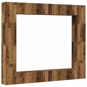 8-delig Tv-meubelset wandmontage bewerkt hout oud houtkleurig 8-delig Tv-meubelset wandmontage bewerkt hout oud houtkleurig
