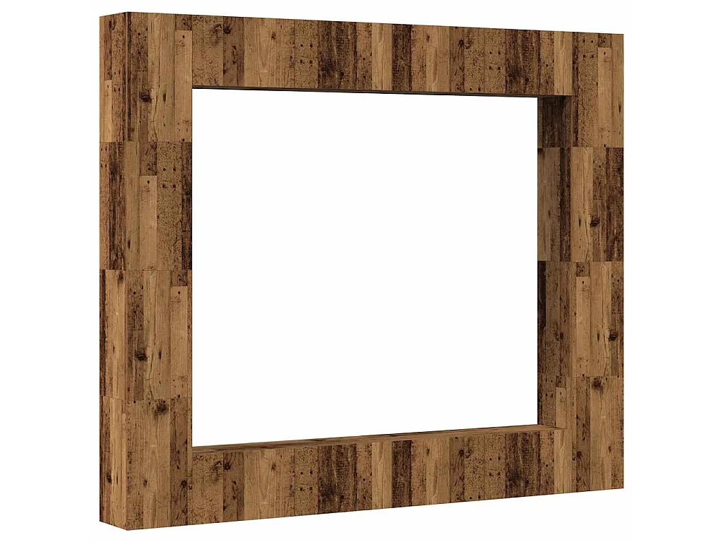 8-delig Tv-meubelset wandmontage bewerkt hout oud houtkleurig