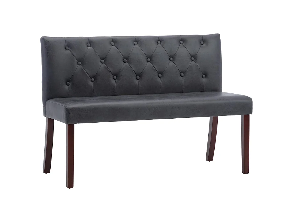 Bankje 120 cm kunstsuède grijs