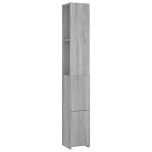 Badkamerkast 25×26,5x170cm bewerkt hout grijs sonoma eikenkleur Badkamerkast 25×26,5x170cm bewerkt hout grijs sonoma eikenkleur