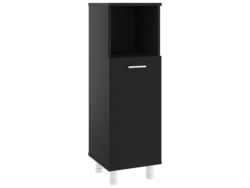Badkamerkast 30x30x95 cm bewerkt hout zwart