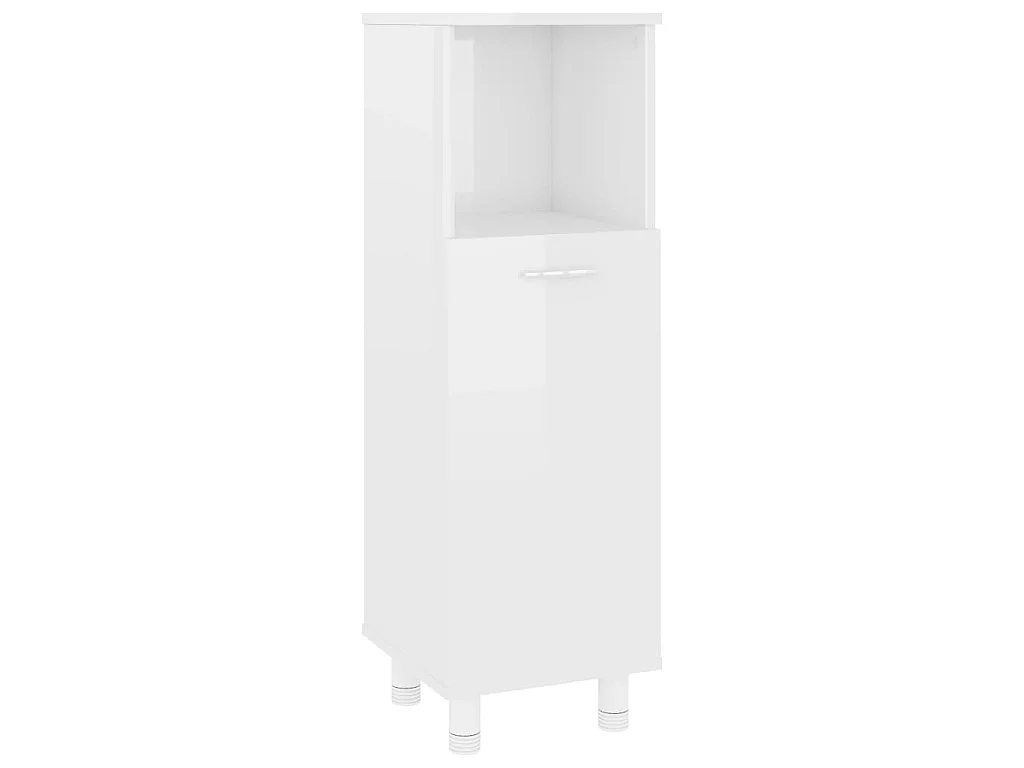 Badkamerkast 30x30x95 cm spaanplaat hoogglans wit