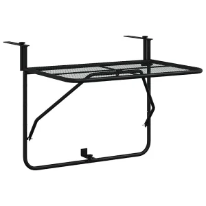 Balkontafel 60×40 cm staal zwart