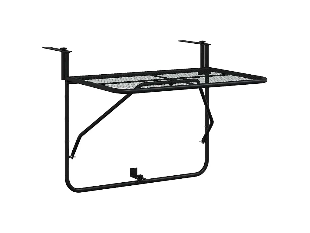 Balkontafel 60x40 cm staal zwart