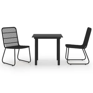 3-delige Tuinset poly rattan en glas 3-delige Tuinset poly rattan en glas