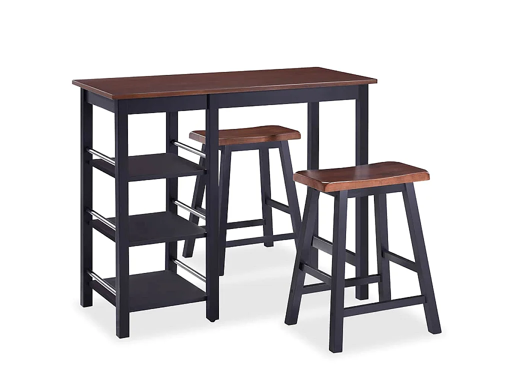 3-delige Barset MDF zwart