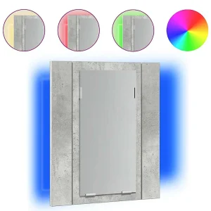 Badkamerkast met spiegel en LED 40x12x45 cm acryl betongrijs Badkamerkast met spiegel en LED 40x12x45 cm acryl betongrijs