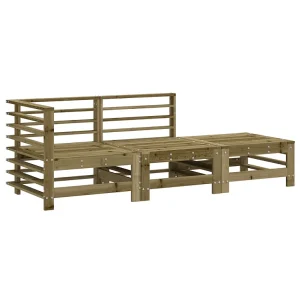 3-delige Loungeset geïmpregneerd grenenhout 3-delige Loungeset geïmpregneerd grenenhout