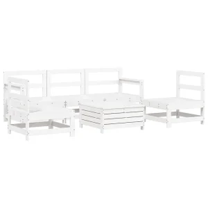 6-delige Loungeset massief grenenhout wit 6-delige Loungeset massief grenenhout wit