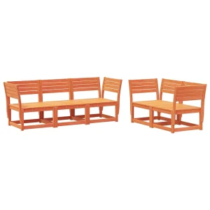 5-delige Loungeset massief grenenhout wasbruin 5-delige Loungeset massief grenenhout wasbruin