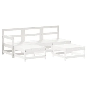 5-delige Loungeset massief grenenhout wit 5-delige Loungeset massief grenenhout wit