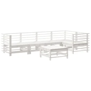 6-delige Loungeset massief grenenhout wit 6-delige Loungeset massief grenenhout wit