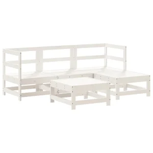 5-delige Loungeset massief grenenhout wit 5-delige Loungeset massief grenenhout wit