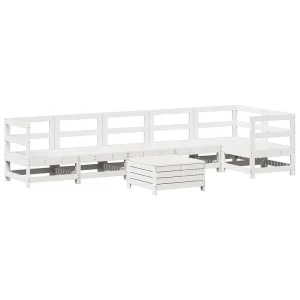 7-delige Loungeset massief grenenhout wit 7-delige Loungeset massief grenenhout wit