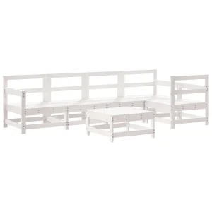 6-delige Loungeset massief grenenhout wit 6-delige Loungeset massief grenenhout wit
