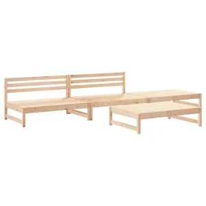 4-delige Loungeset massief grenenhout