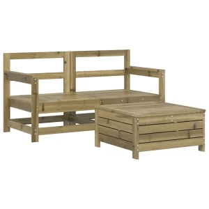 3-delige Loungeset geïmpregneerd grenenhout 3-delige Loungeset geïmpregneerd grenenhout