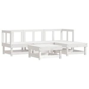 5-delige Loungeset massief grenenhout wit 5-delige Loungeset massief grenenhout wit