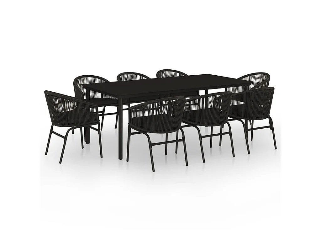 9-delige Tuinset zwart
