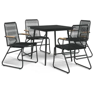 5-delige Tuinset PVC-rattan zwart 5-delige Tuinset PVC-rattan zwart
