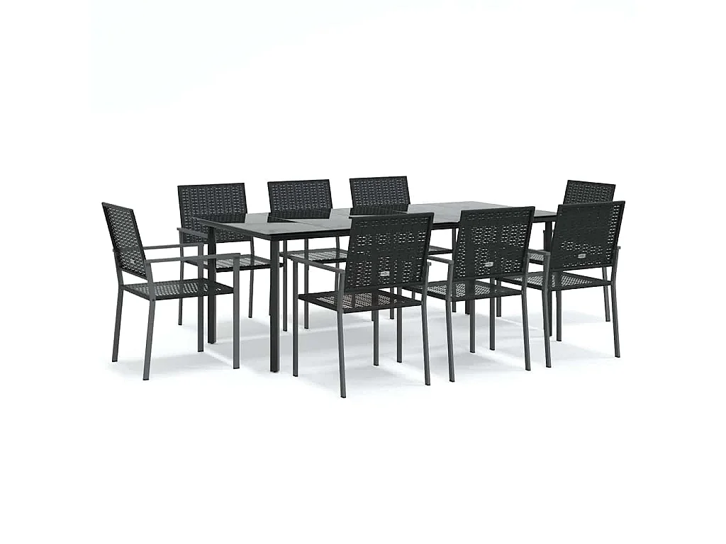9-delige Tuinset poly rattan en staal