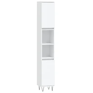 Badkamerkast 30x30x190 cm bewerkt hout wit Badkamerkast 30x30x190 cm bewerkt hout wit
