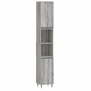 Badkamerkast 30x30x190 cm bewerkt hout grijs sonoma eikenkleur Badkamerkast 30x30x190 cm bewerkt hout grijs sonoma eikenkleur