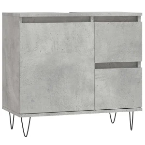 Badkamerkast 65x33x60 cm bewerkt hout betongrijs Badkamerkast 65x33x60 cm bewerkt hout betongrijs