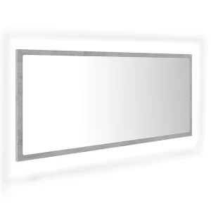 Badkamerspiegel LED 100×8,5×37 cm acryl betongrijs Badkamerspiegel LED 100×8,5×37 cm acryl betongrijs