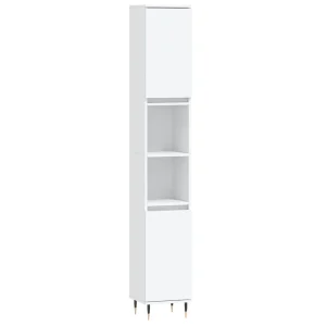 Badkamerkast 30x30x190 cm bewerkt hout wit Badkamerkast 30x30x190 cm bewerkt hout wit